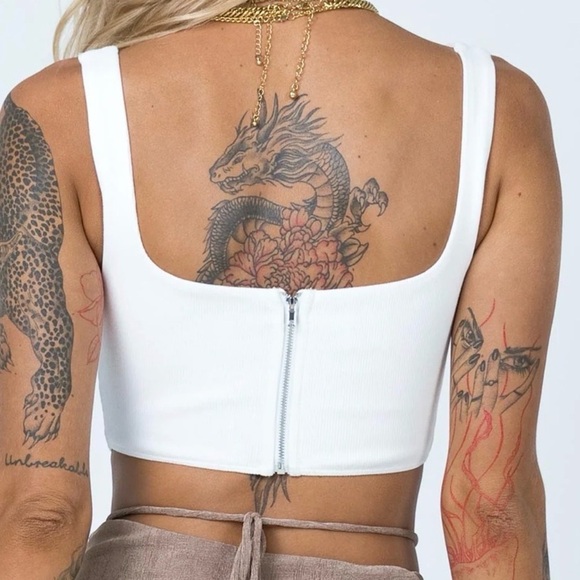 Women’s Princess Polly White Kaeshia Rib Bustier White Top size 2 - Picture 3 of 7